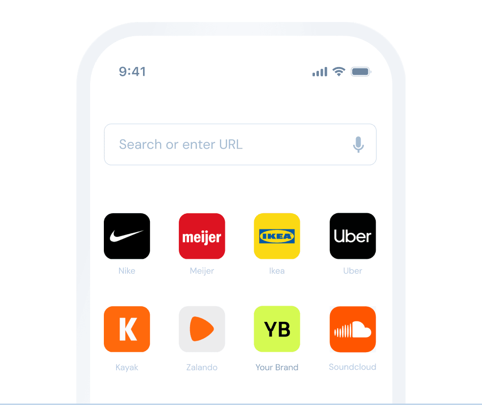 A brand shown side by side with a comparison label in a product comparison layout.